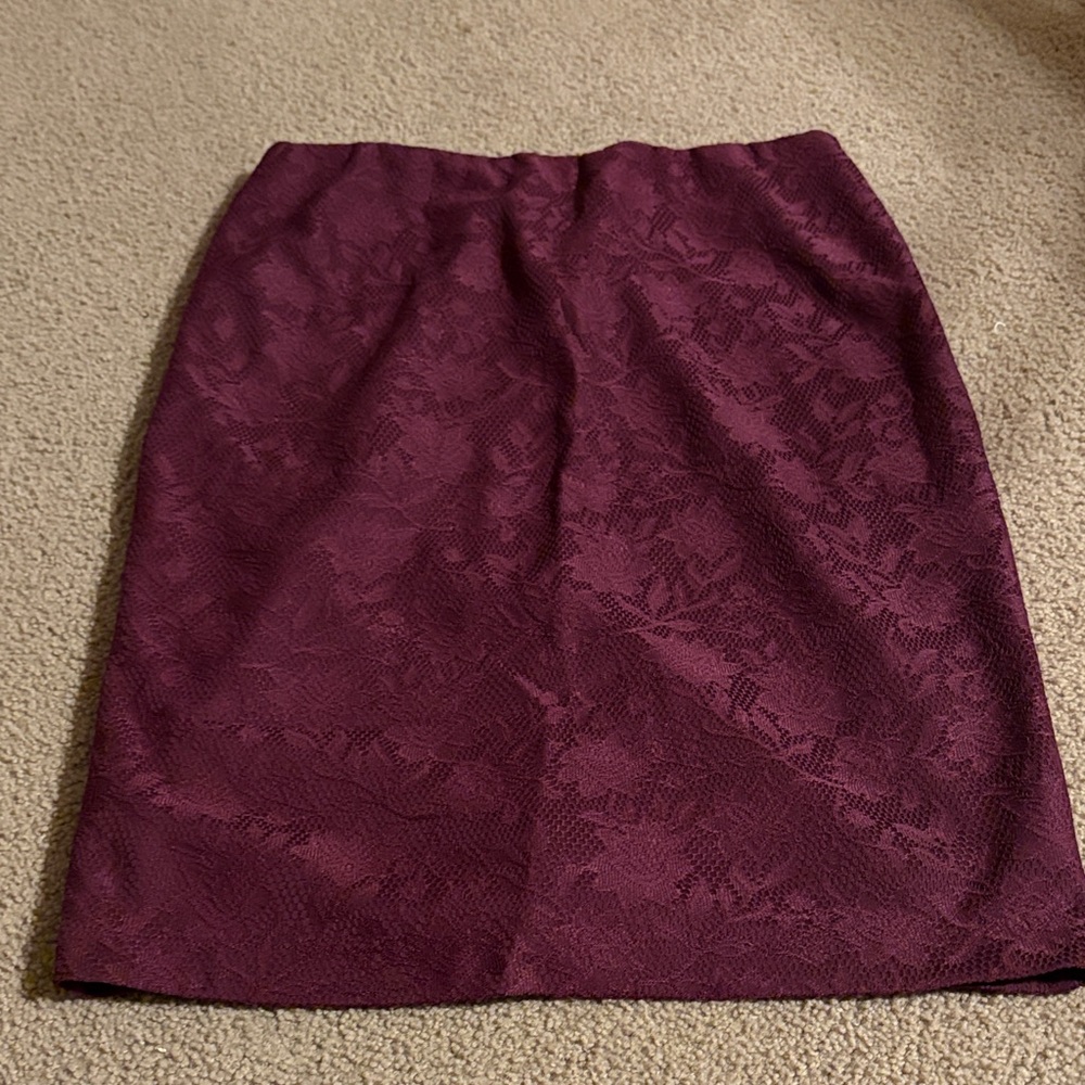 Renee C. Deep Burgundy Pencil Skirt